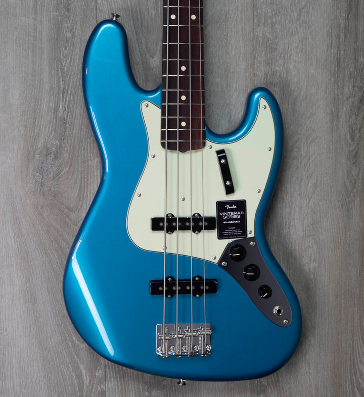 Bajo Fender Vintera II 60s Jazz Bass, diapasón de palisandro, azul Lake Placid 