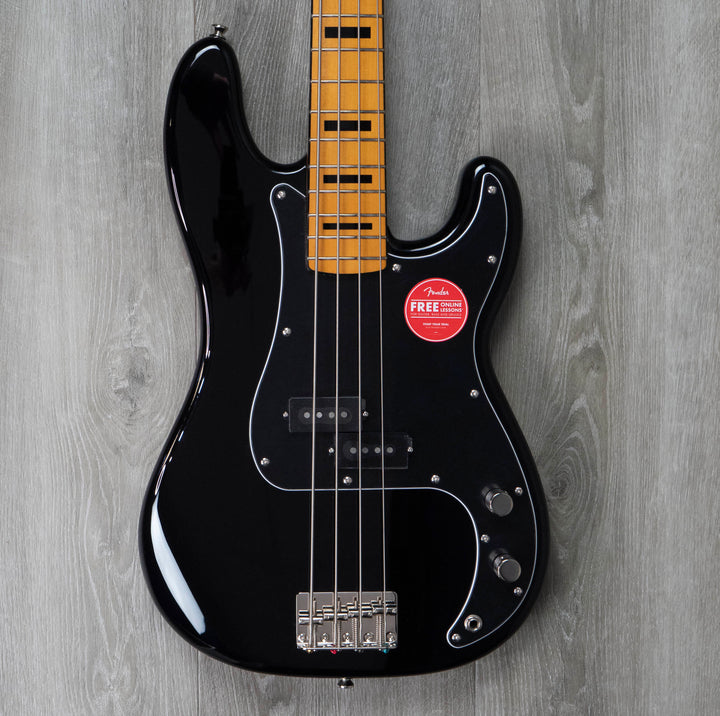 Squier Classic Vibe 70s Precision Bass, touche en érable, noir