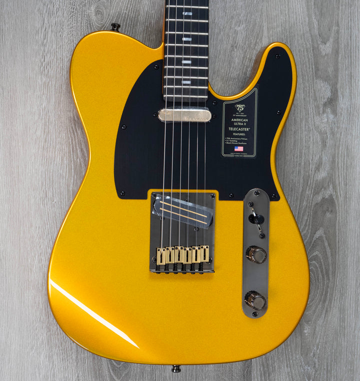 Fender 75th Anniversary American Ultra II Telecaster, Ebony Fingerboard, Liquid Gold