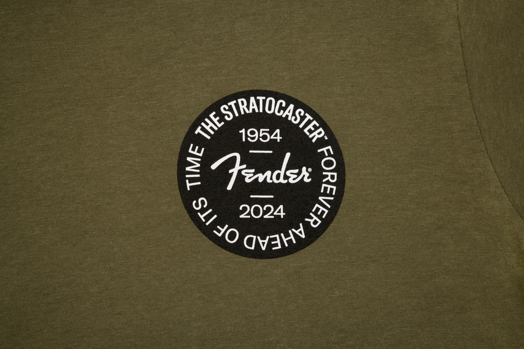 Fender Stratocaster 70th Anniversary Badge T-Shirt, Olive