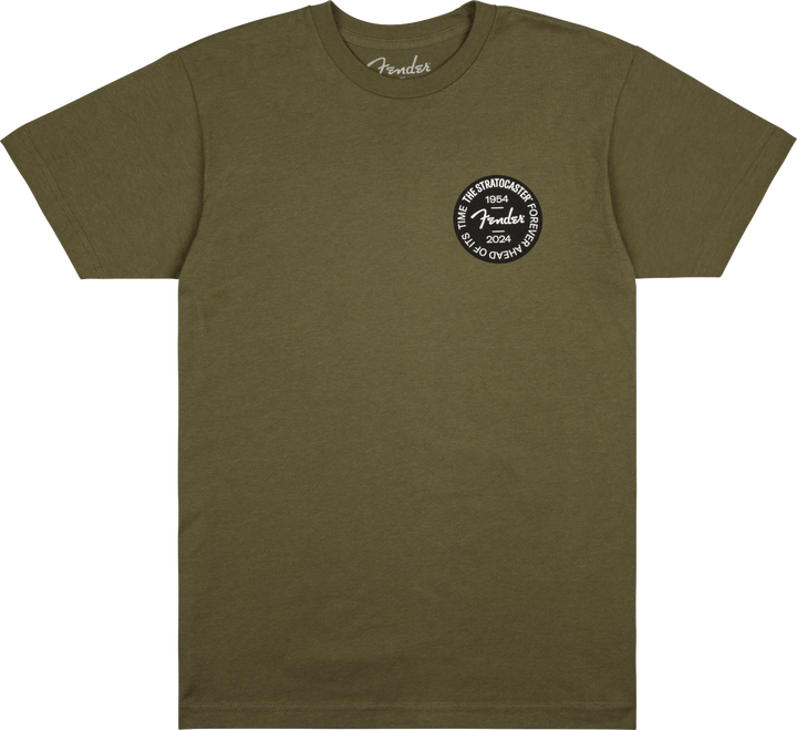 Fender Stratocaster 70th Anniversary Badge T-Shirt, Olive