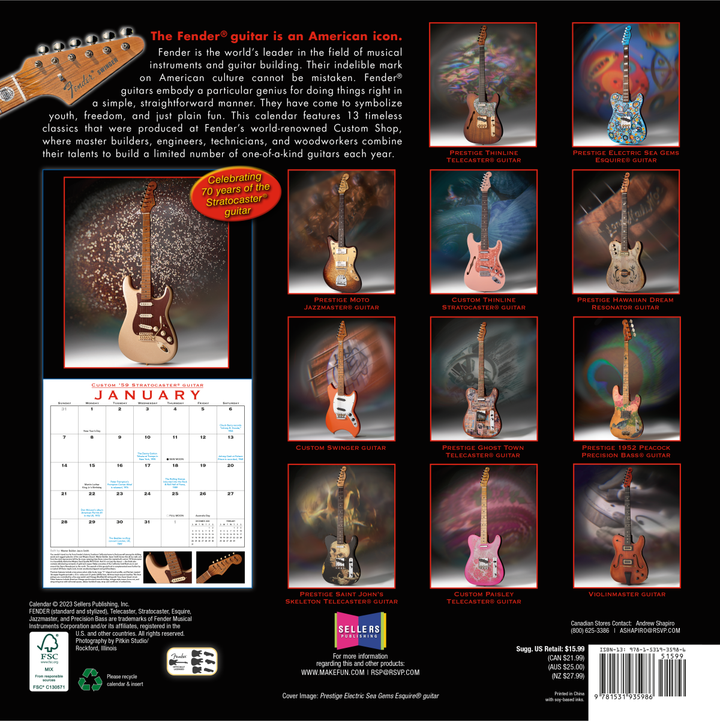 2024 Fender Custom Shop Calendar