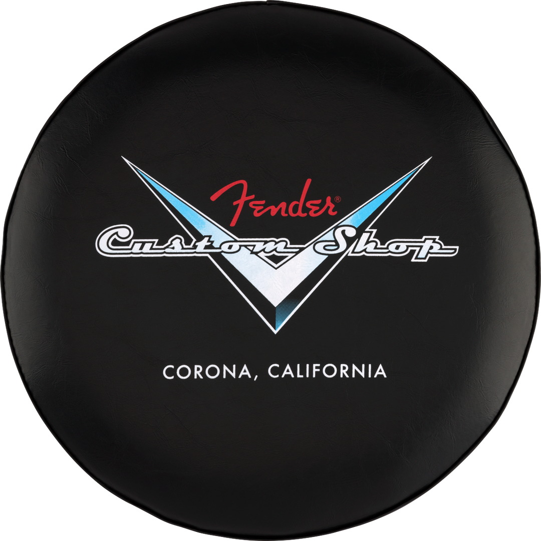 Fender Custom Shop Chevron Logo Barstool, Black/Chrome, 24"