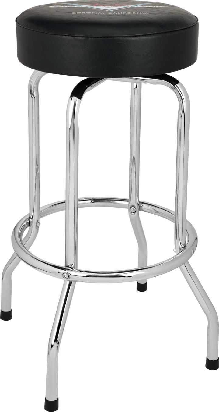 Fender Custom Shop Chevron Logo Barstool, Black/Chrome, 30"