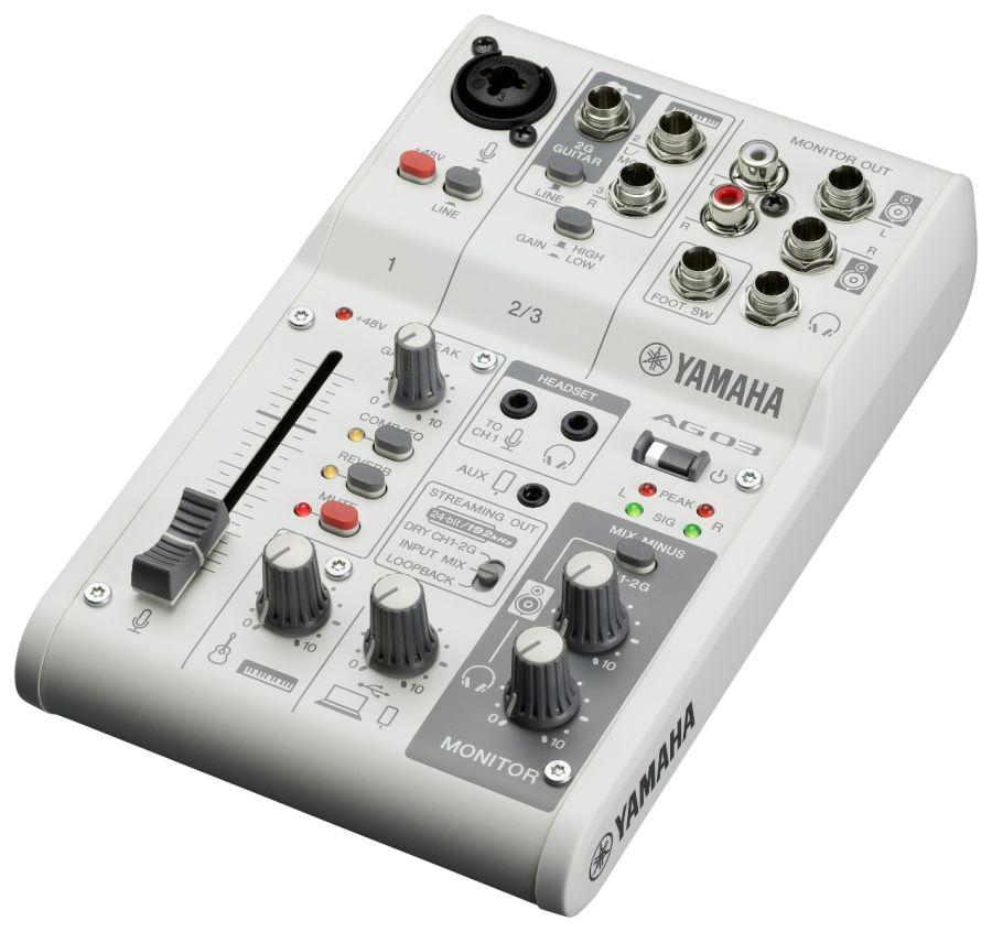 Yamaha AG03MK2 Live Streaming Mixer, White
