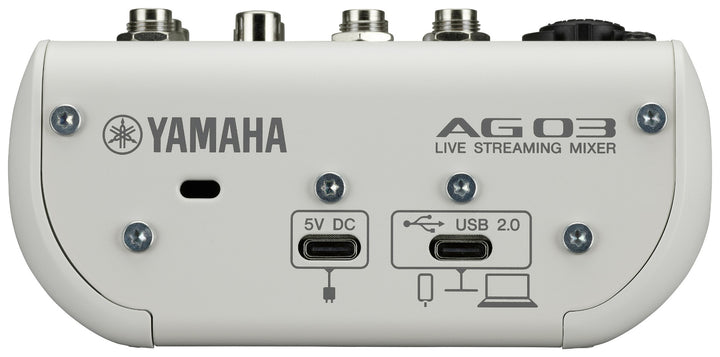 Yamaha AG03MK2 Live Streaming Mixer, White