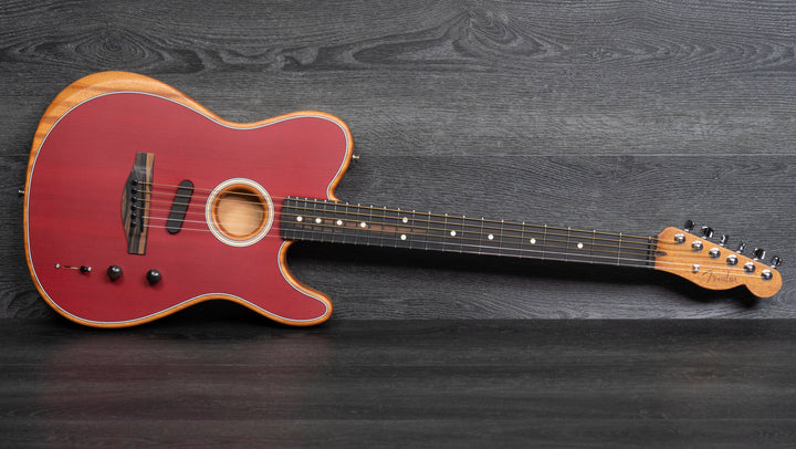 Fender American Acoustasonic Telecaster, rouge cramoisi