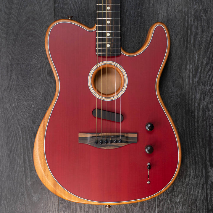 Fender American Acoustasonic Telecaster, rouge cramoisi