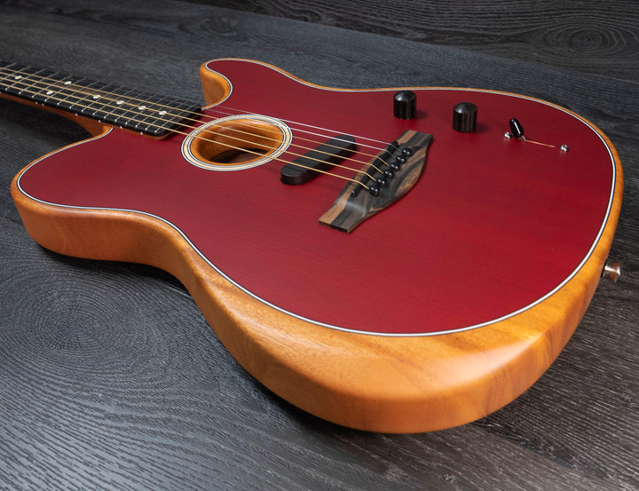 Fender American Acoustasonic Telecaster, rouge cramoisi