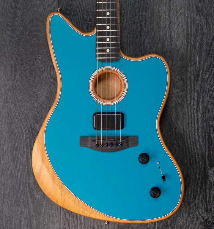 Fender American Acoustasonic Jazzmaster, turquoise océan