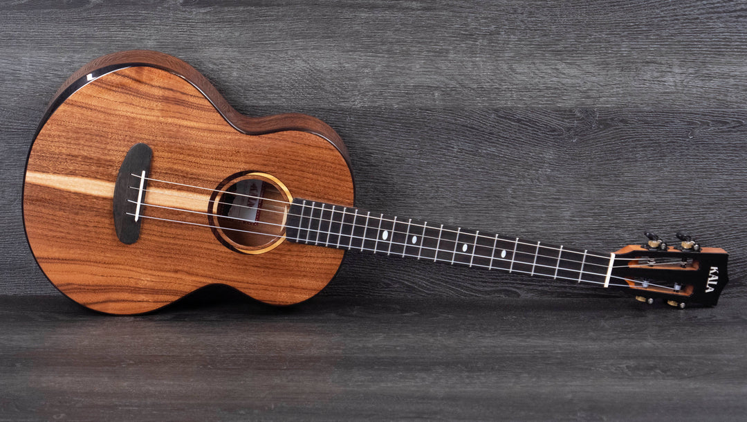 Kala Contour All Solid Gloss Acacia Baritone Ukulele w/ Bag