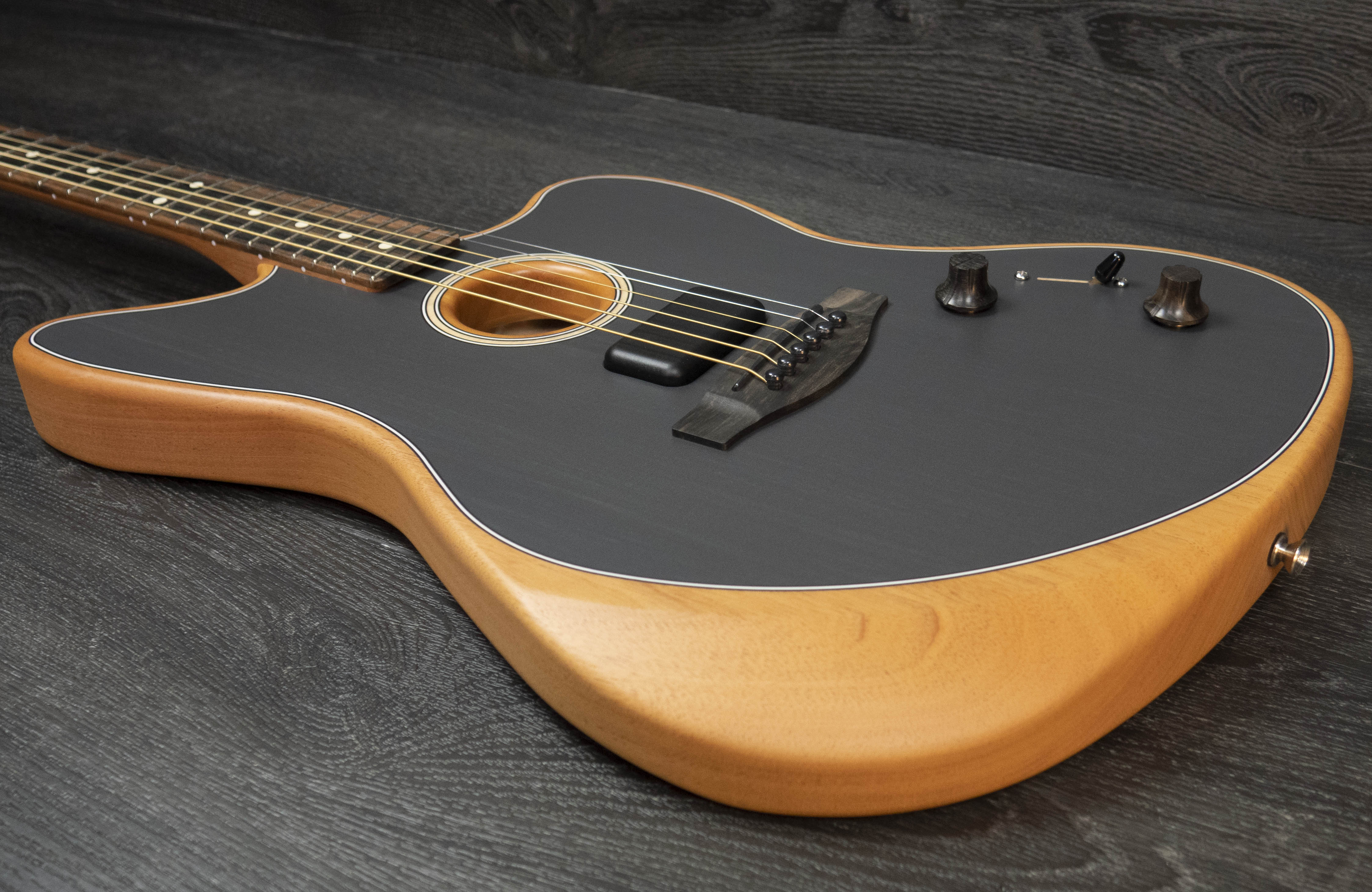 Fender American Acoustasonic Jazzmaster, Tungsten – A Strings