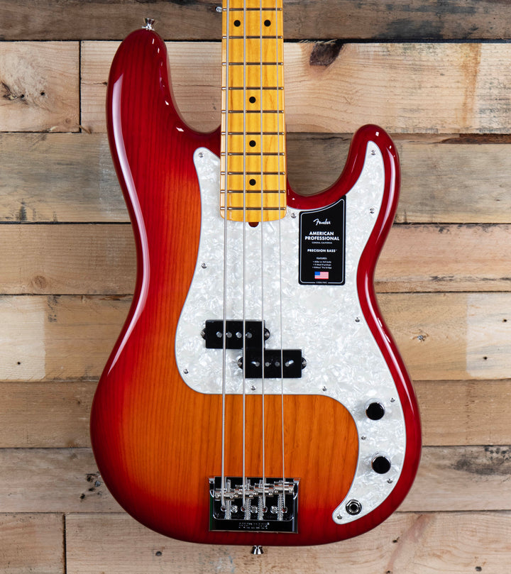 Fender American Professional Precision Bass, Maple Fingerboard, Aged Cherry Burst