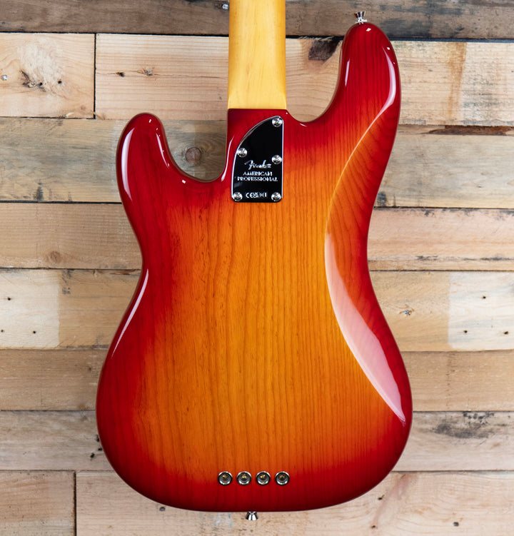 Fender American Professional Precision Bass, Maple Fingerboard, Aged Cherry Burst