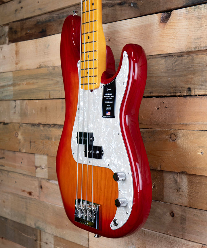 Fender American Professional Precision Bass, Maple Fingerboard, Aged Cherry Burst