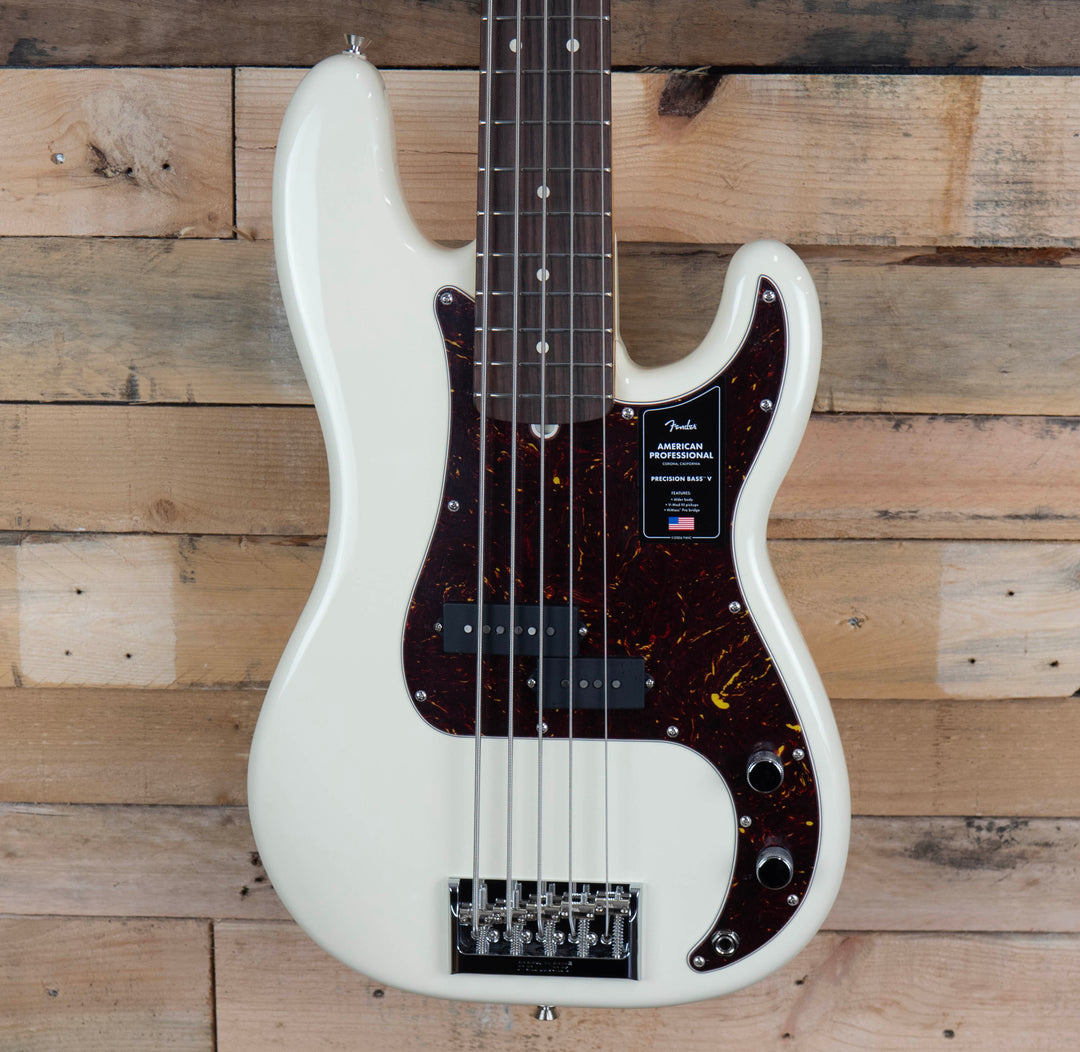Fender American Professional Precision Bass V, Rosewood Fingerboard, Olympic White