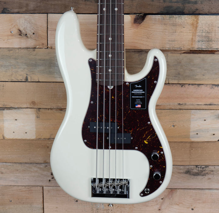 Fender American Professional Precision Bass V, Rosewood Fingerboard, Olympic White