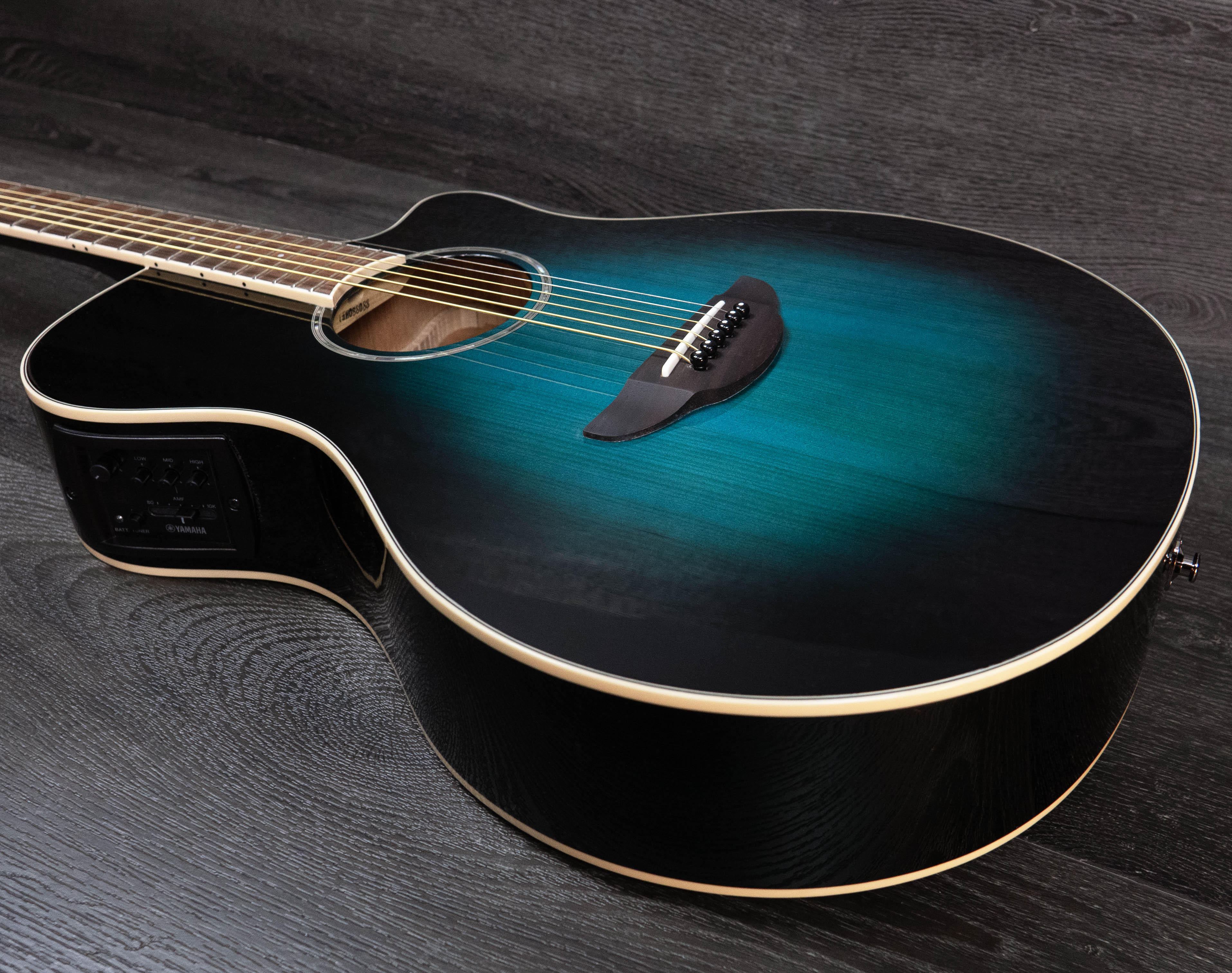 Yamaha APX600 Electro-Acoustic Guitar, Oriental Blue Burst – A Strings