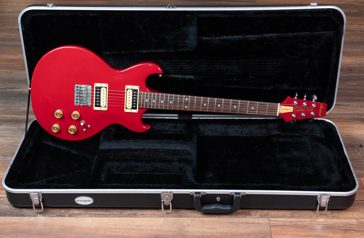 Guitare électrique d'occasion Aria Pro II CS-400 Cardinal Series en rouge avec étui rigide, numéro de série : 555719