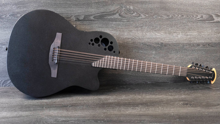Ovation 2058TX-5-G 12-String, Deep Contour, Black Textured