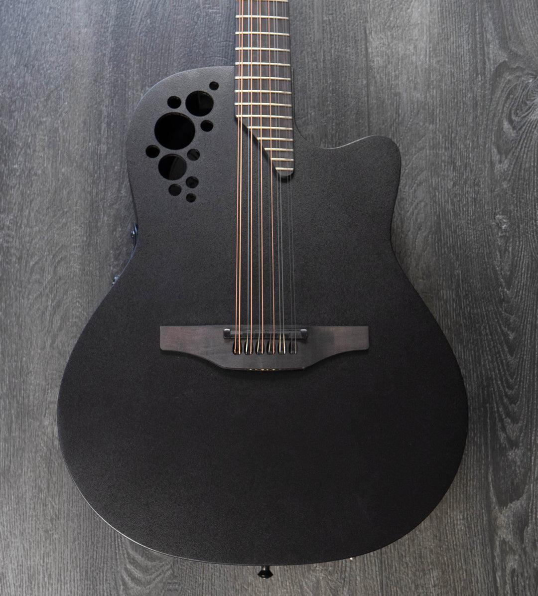 Ovation 2058TX-5-G 12-String, Deep Contour, Black Textured