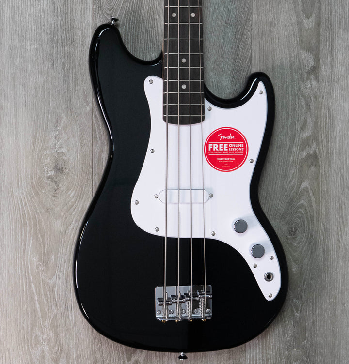 Squier Sonic Bronco Bass, Laurel Fingerboard, White Pickguard, Black