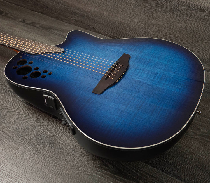 Ovation CE44P-BLFL-G Celebrity Elite Plus, Mid-Depth, Blue Flame