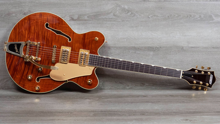 Gretsch Electromatic LTD Flame Okoume Broadkaster Double-Cut with Bigsby, Rosewood Fingerboard, Roundup Orange
