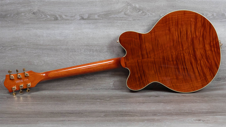 Gretsch Electromatic LTD Flame Okoume Broadkaster Double-Cut with Bigsby, Rosewood Fingerboard, Roundup Orange