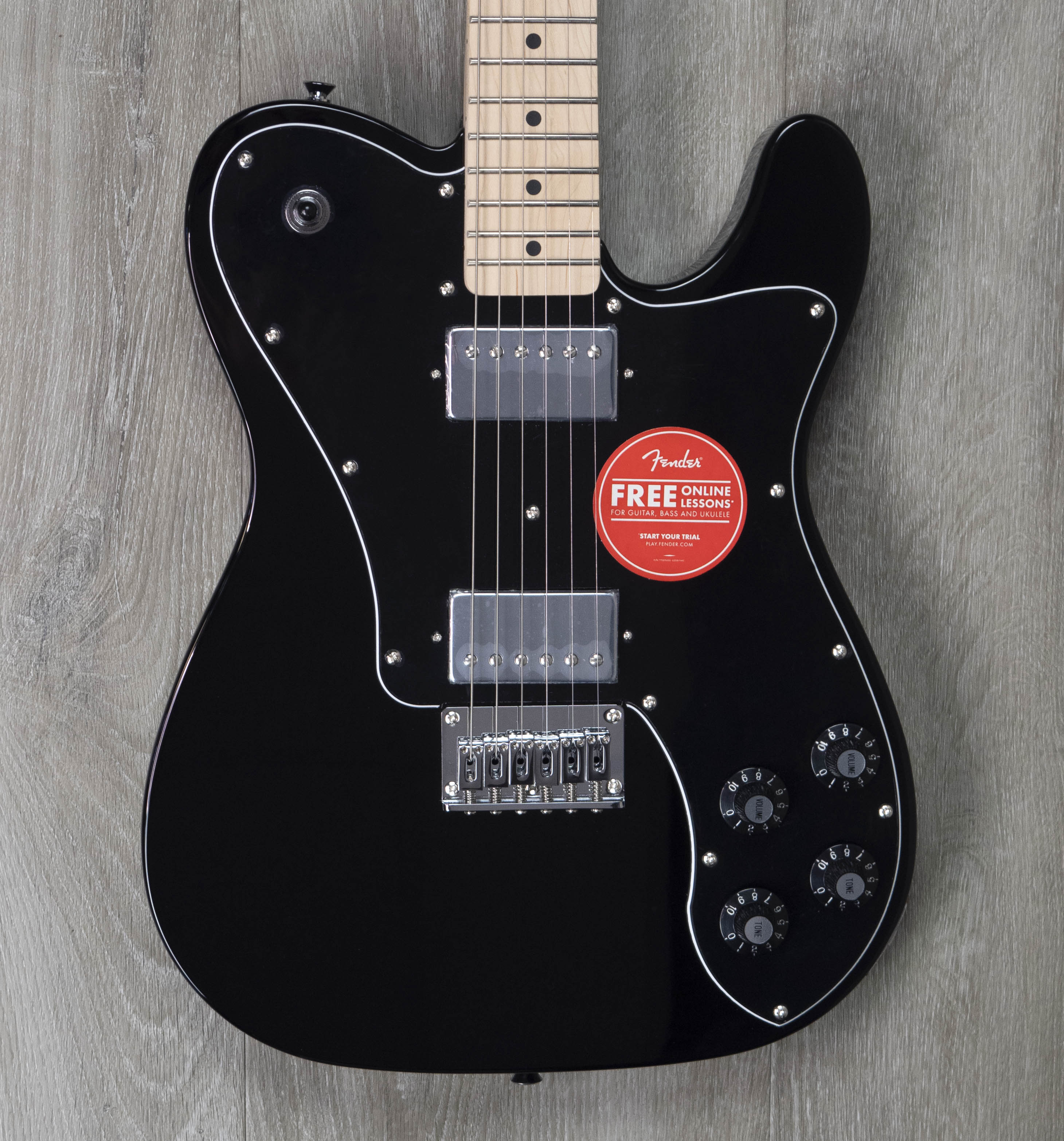 Squier Affinity Series Telecaster Deluxe, Maple Fingerboard, Black  Pickguard, Black