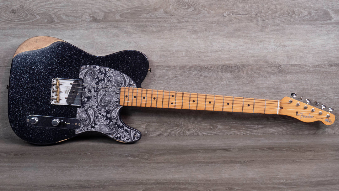 Fender Brad Paisley Road Worn Esquire, Maple Fingerboard, Black Sparkle