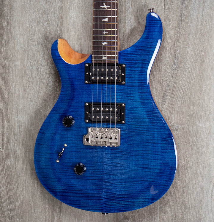 PRS SE Custom 24 Left Handed Electric Guitar, Faded Blue