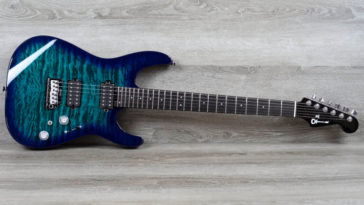 Charvel Pro-Mod Plus DK24 HH 2PT EB QM, Ebony Fingerboard - Chlorine Burst