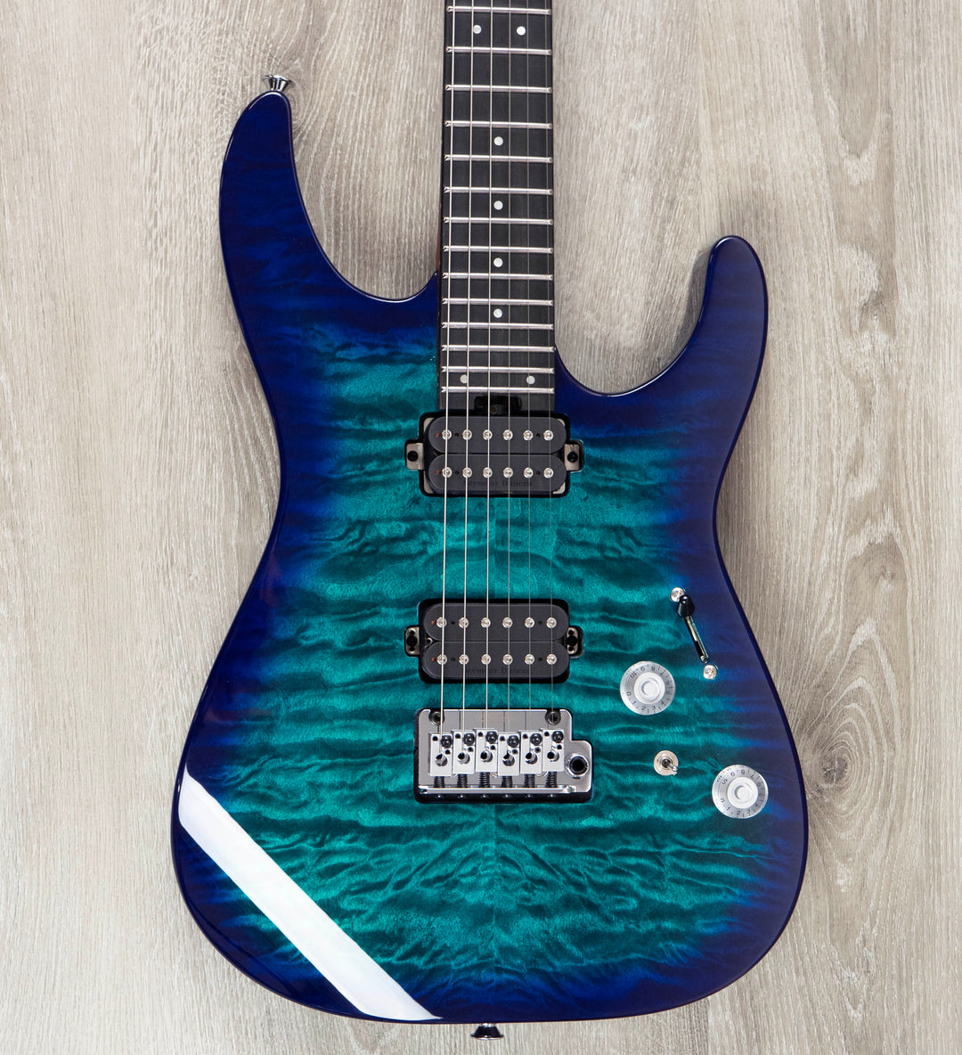 Charvel Pro-Mod Plus DK24 HH 2PT EB QM, Ebony Fingerboard - Chlorine Burst
