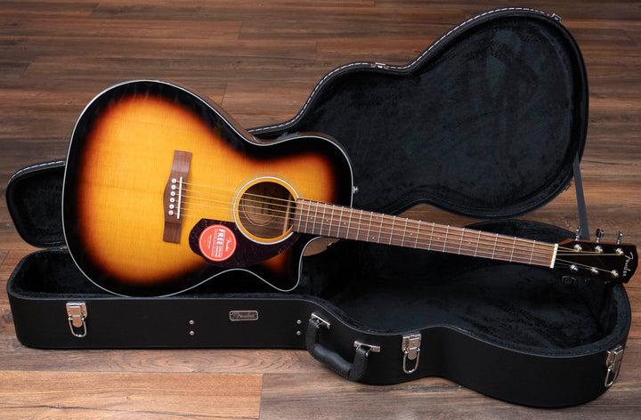 Fender CC-140SCE Concert Body Acoustic, table en épicéa massif, Sunburst avec étui