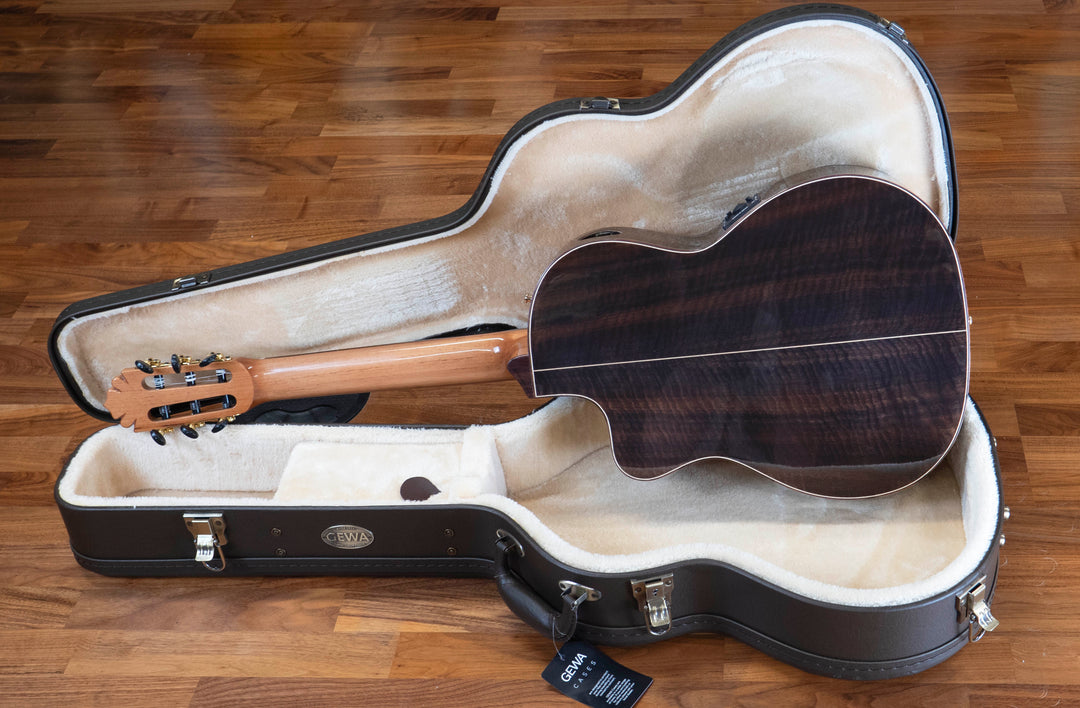 Manuel Rodriguez Café Cortado Aged Flamed Eucalyptus, Electro-Acoustic Classical Cutaway