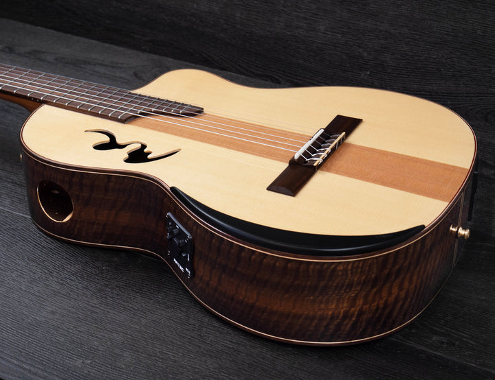 Manuel Rodriguez Café Cortado Aged Flamed Eucalyptus, Electro-Acoustic Classical Cutaway