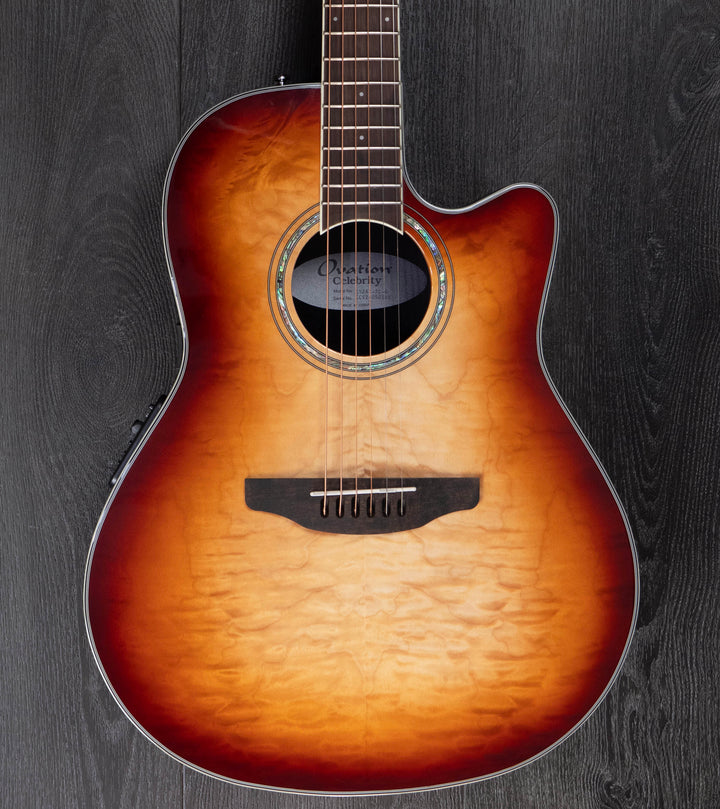 Ovation CS24P-TBBY Celebrity Standard Exotique, Flamme Noire