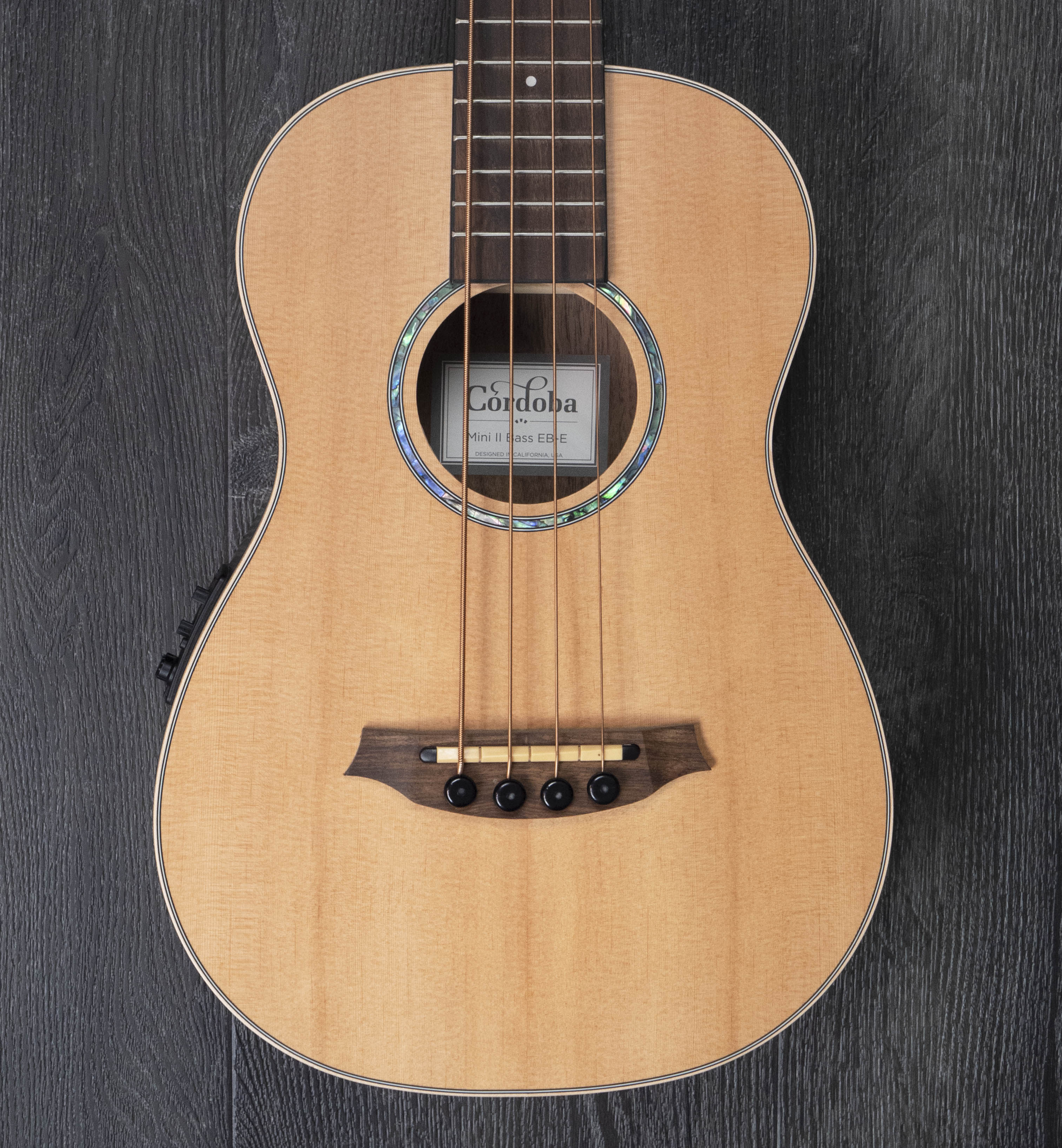 Cordoba EB-E Mini II Acoustic Bass, Spruce Top with Ebony Back
