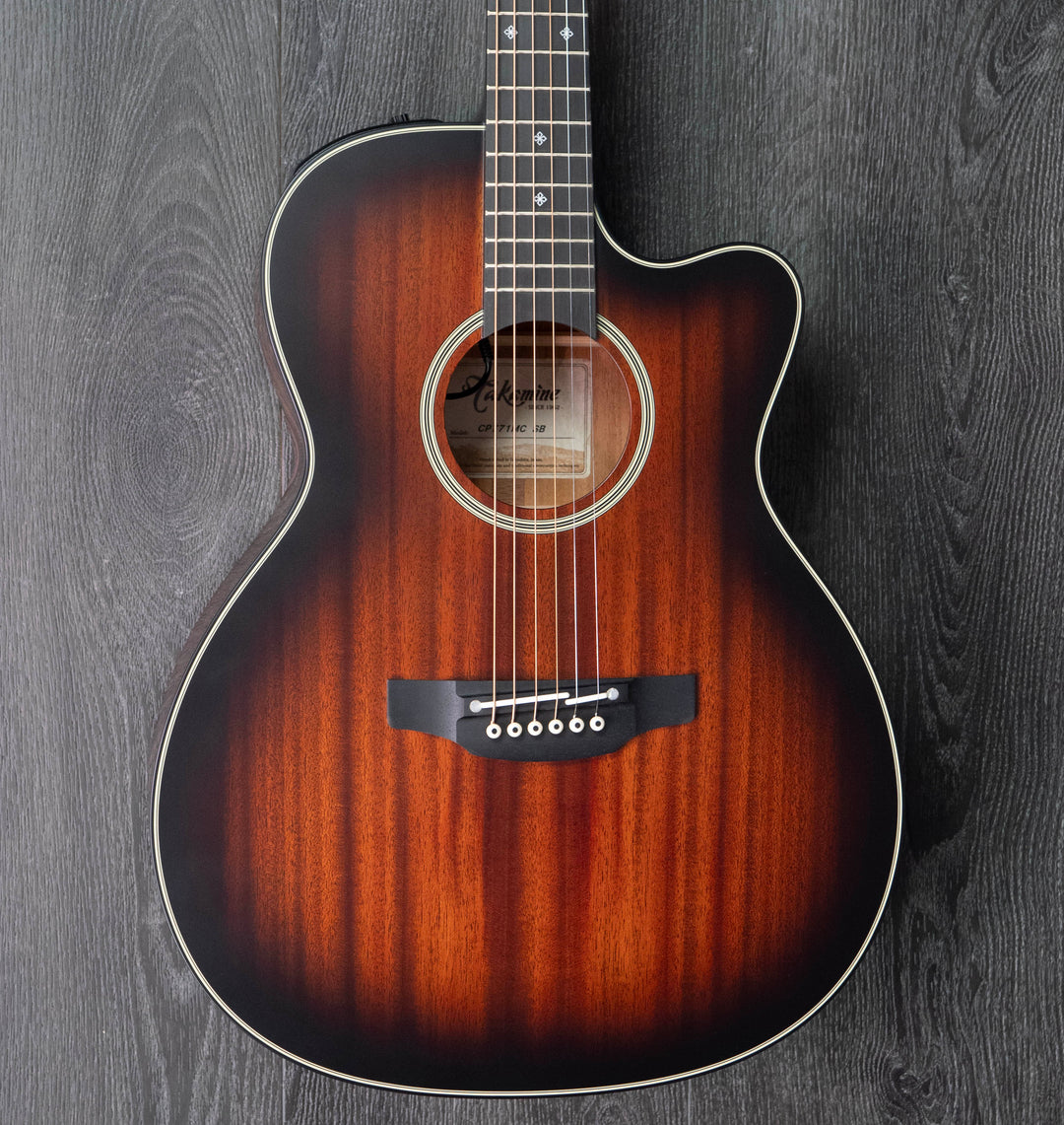 Takamine CP771MC-SB, totalmente de caoba maciza con preamplificador CoolTube CTP-3