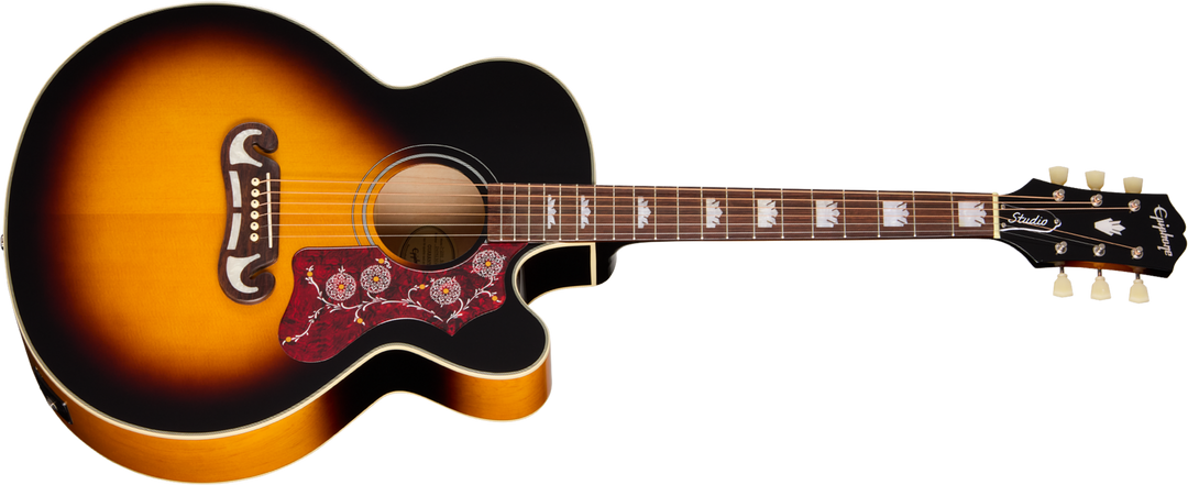 Epiphone J-200 Studio Electro-Acoustic Guitar, Vintage Sunburst