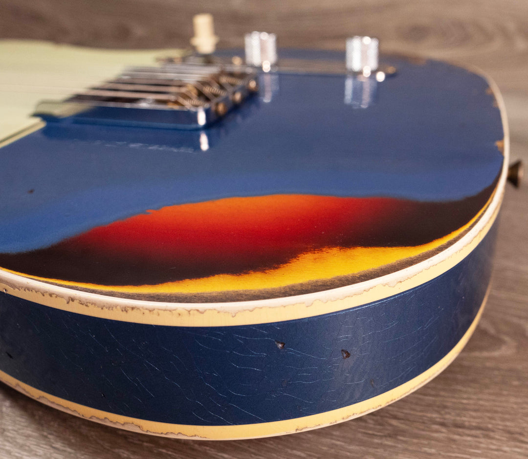 Fender Custom Shop 1960 Telecaster Custom Heavy Relic, bleu Lake Placid vieilli sur chocolat 3 couleurs Sunburst 