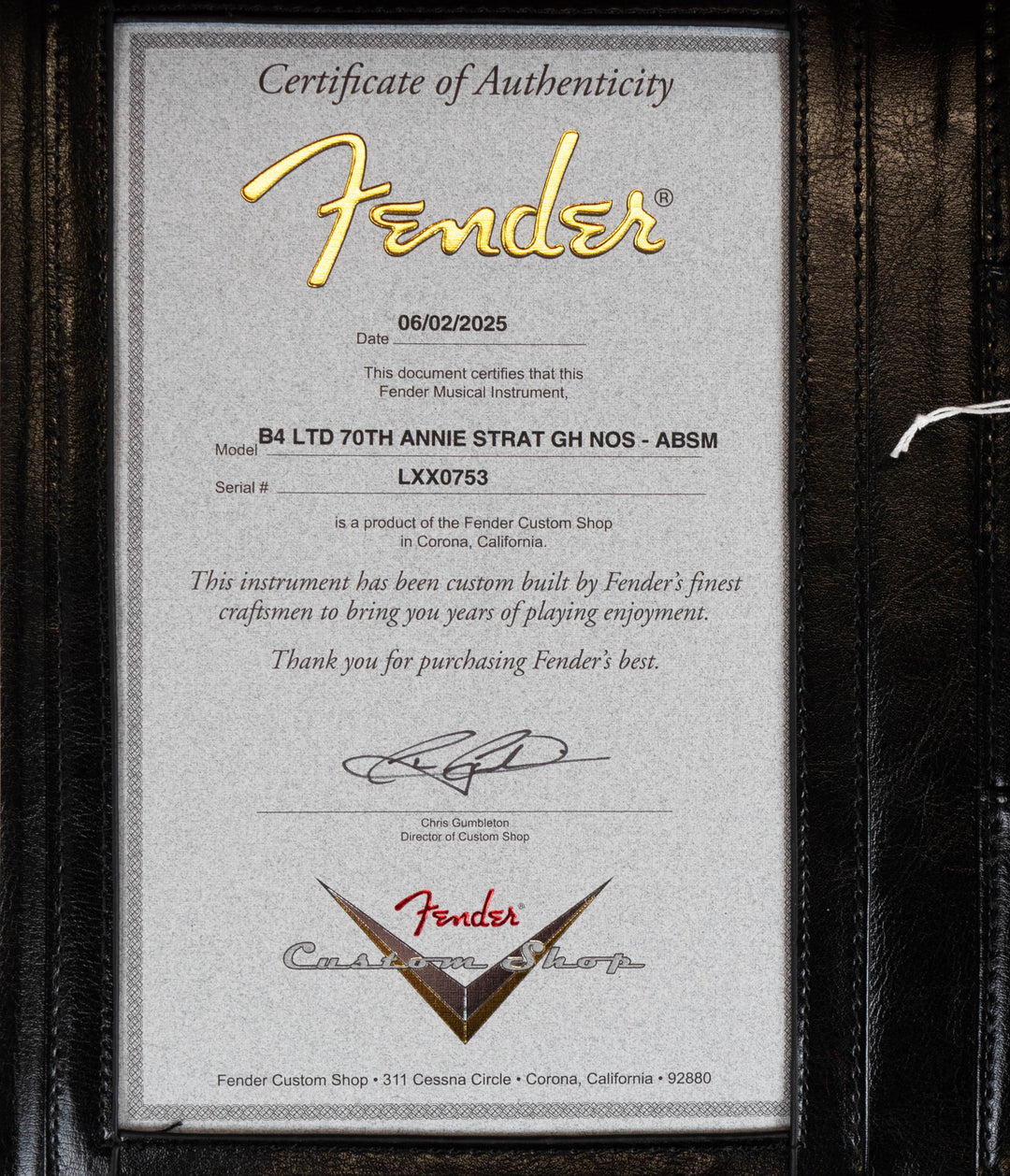 Fender Custom Shop Ltd Edition 70th Anniversary Stratocaster, NOS, Aged Bright Sapphire Metallic