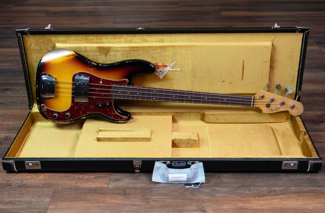 Fender Custom Shop Limited Edition '63 Precision Bass Heavy Relic, Faded Aged 3 Tone Sunburst #CZ579889