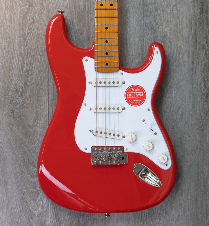 Squier Classic Vibe 50s Stratocaster, diapasón de arce, color rojo fiesta