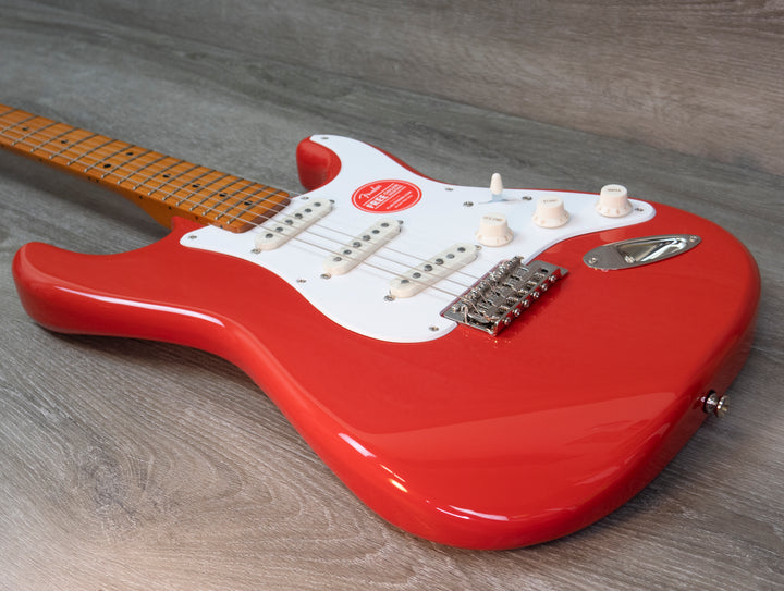 Squier Classic Vibe 50s Stratocaster, diapasón de arce, color rojo fiesta