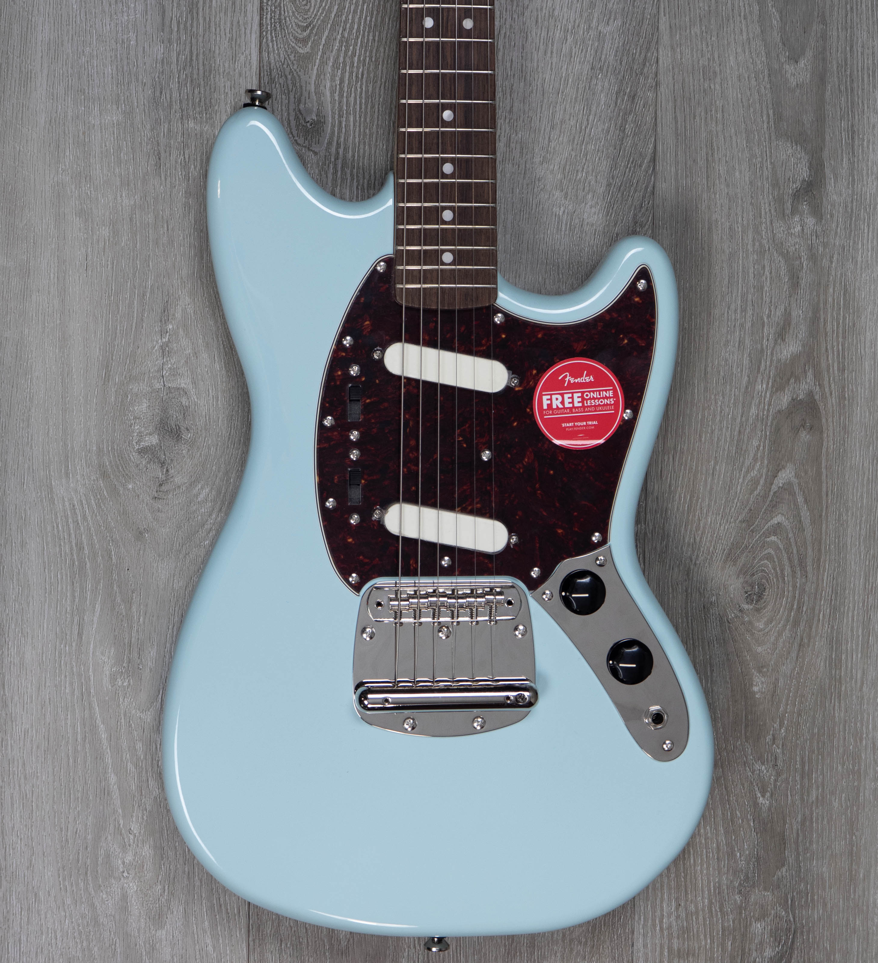 Squier Classic Vibe 60s Mustang, diapasón de laurel, azul sónico