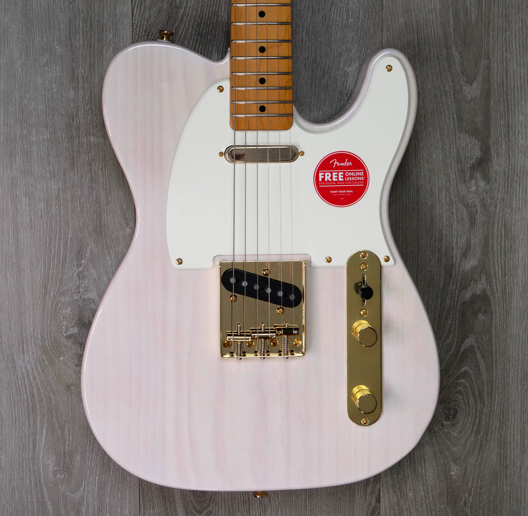 Squier FSR Classic Vibe '50s Telecaster, diapasón de arce, golpeador Parchment, tono rubio vintage 