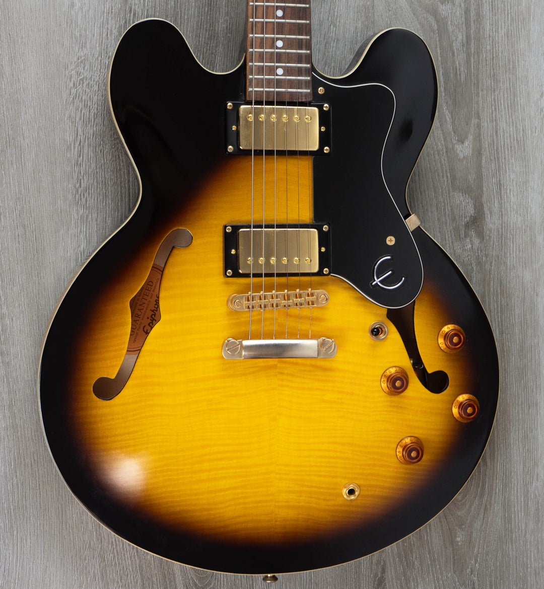 Pre-Owned Epiphone Dot Deluxe Plus Top, Tobacco Sunburst