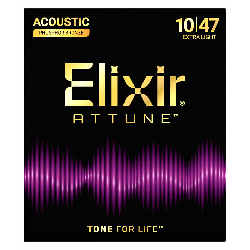Elixir Attune Coated Acoustic Guitar String Set, Phosphor Bronze, .010-.047
